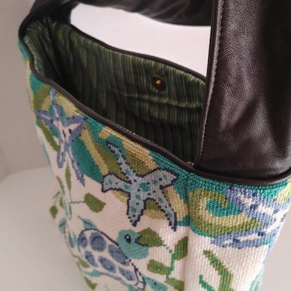 Sea Turtle Starfish Cross Stitch Purse shoulder Bag - Picture 9 of 16